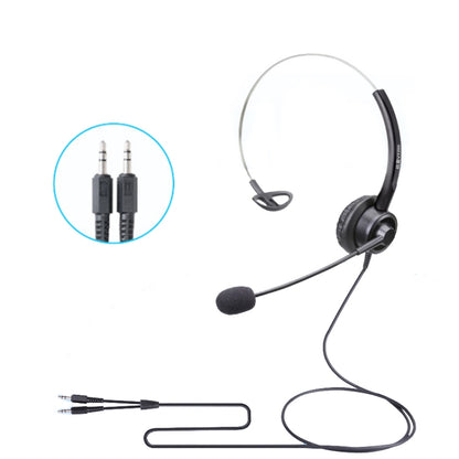 VT200 Single Ear Telephone Headset Operator Headset With Mic,Spec: 3.5mm Double Plug PC Head - Consumer Electronics by buy2fix | Online Shopping UK | buy2fix