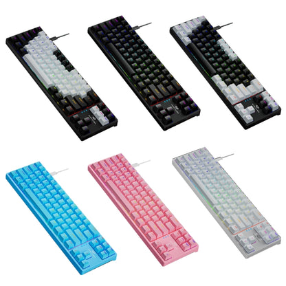 Dark Alien K710 71 Keys Glowing Game Wired Keyboard, Cable Length: 1.8m, Color: White Green Shaft - Wired Keyboard by Dark Alien | Online Shopping UK | buy2fix