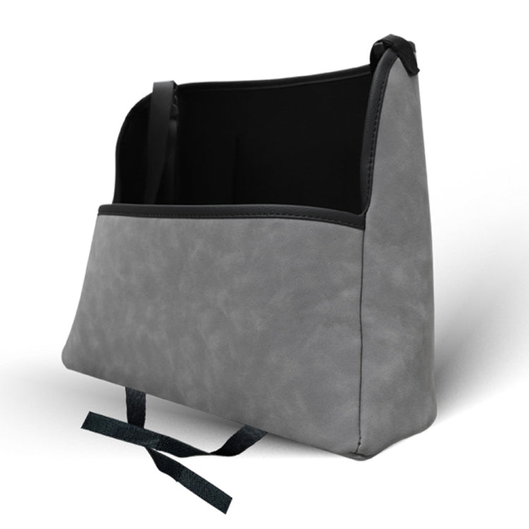 DE RAN FU Car Seat Storage Bag Chair Back Fur Leather Storage Bag(Grey) - In Car by DE RAN FU | Online Shopping UK | buy2fix