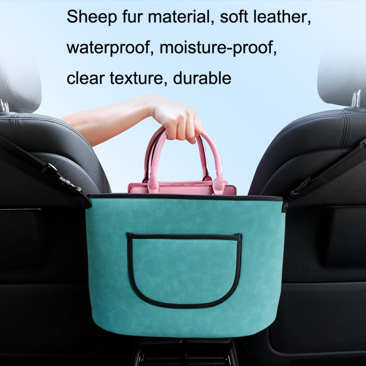 DE RAN FU Car Seat Storage Bag Chair Back Fur Leather Storage Bag(Grey) - In Car by DE RAN FU | Online Shopping UK | buy2fix