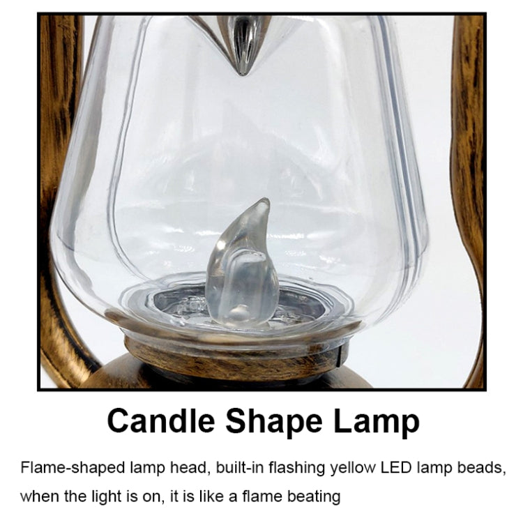 200802 Retro Solar Kerosene Lamp Shape Handheld Lamp Home Decor Flame Lamp(Bronze) - With Solar Panel by buy2fix | Online Shopping UK | buy2fix