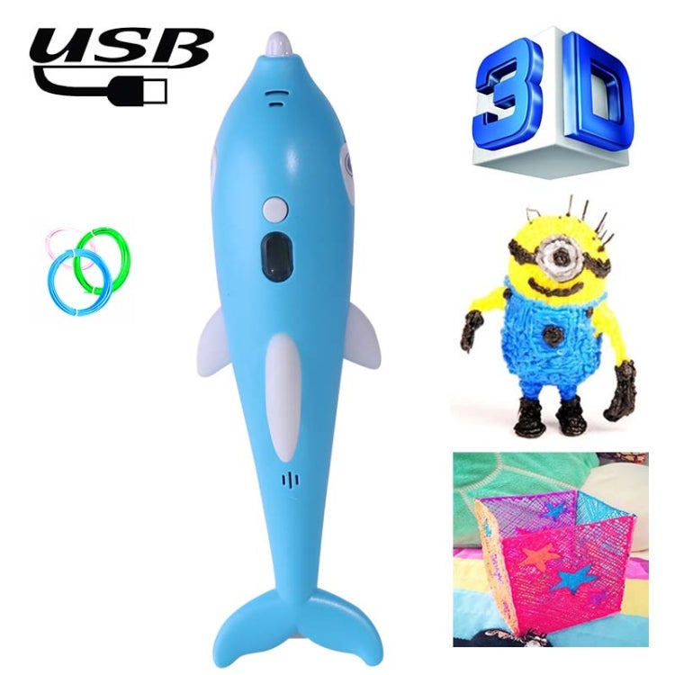 Children 3D Printing Pen Low Temperature Intelligent Screen Display Voice Drawing Pen, Style:, Color: 3 Colors (Blue) - Consumer Electronics by buy2fix | Online Shopping UK | buy2fix