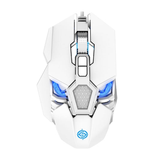 K-Snake Q18 9 Keys 6400DPI Glowing Machine Wired Gaming Mouse, Cable Length: 1.5m(White) - Wired Mice by K-Snake | Online Shopping UK | buy2fix
