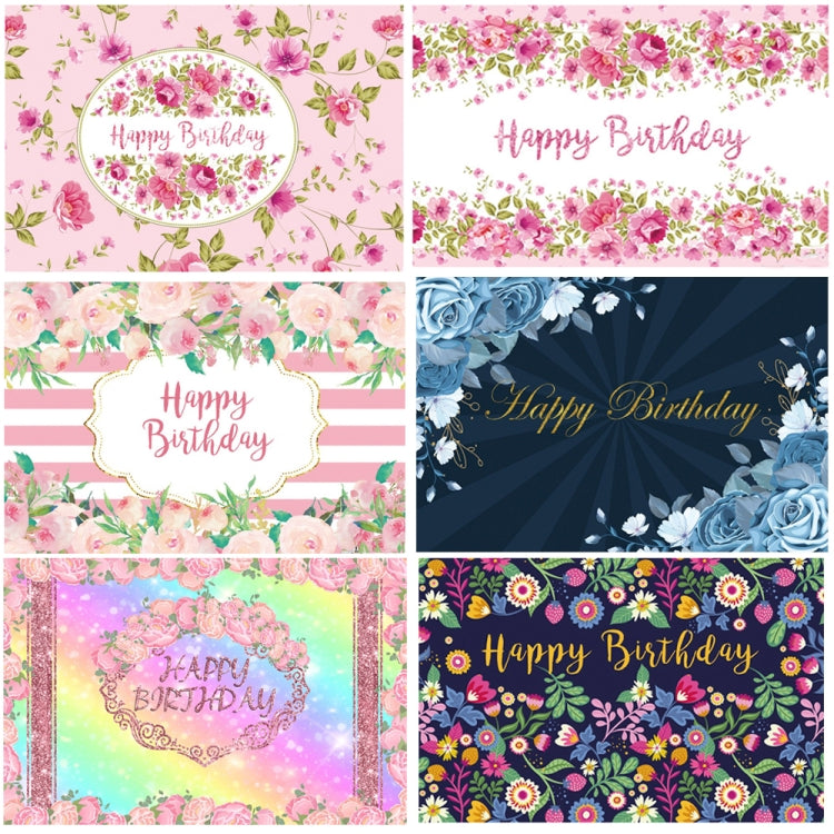 1.5m x 1m Flower Series Happy Birthday Party Photography Background Cloth(Msd00712) - Camera Accessories by buy2fix | Online Shopping UK | buy2fix