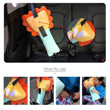 50cm Children Car Belt Cartoon Shoulder Protector Pillow(Lion) - In Car by buy2fix | Online Shopping UK | buy2fix