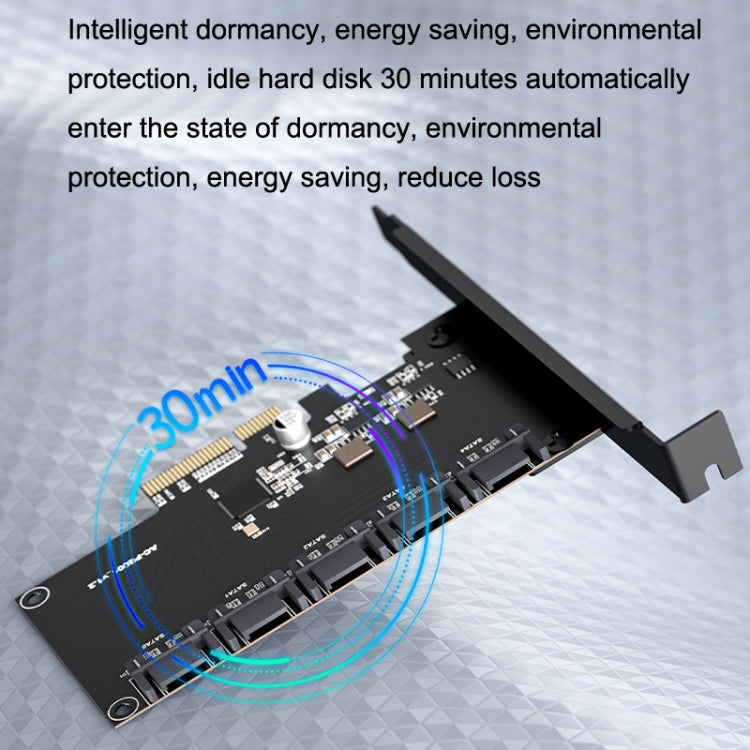 PCI-E1 To 4 SATA3.0 Rotary Card Computer Desktop Solid State Hard Disk - Add-on Cards by buy2fix | Online Shopping UK | buy2fix
