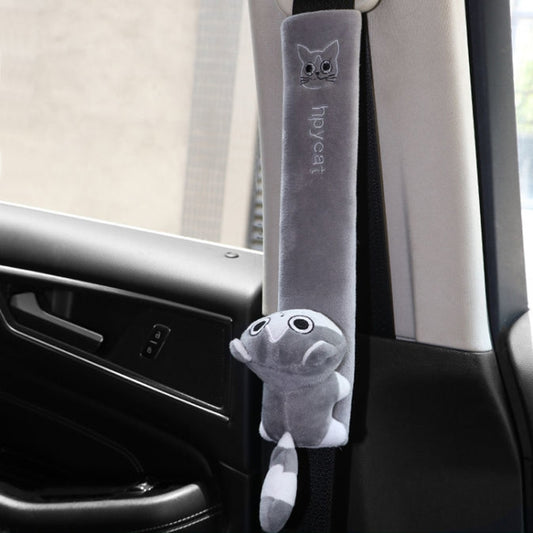 002 Cute Cartoon Thicked Seat Belt Anti-Strangled Protective Cushion, Length: 30.5cm (Gray Cat) - In Car by buy2fix | Online Shopping UK | buy2fix