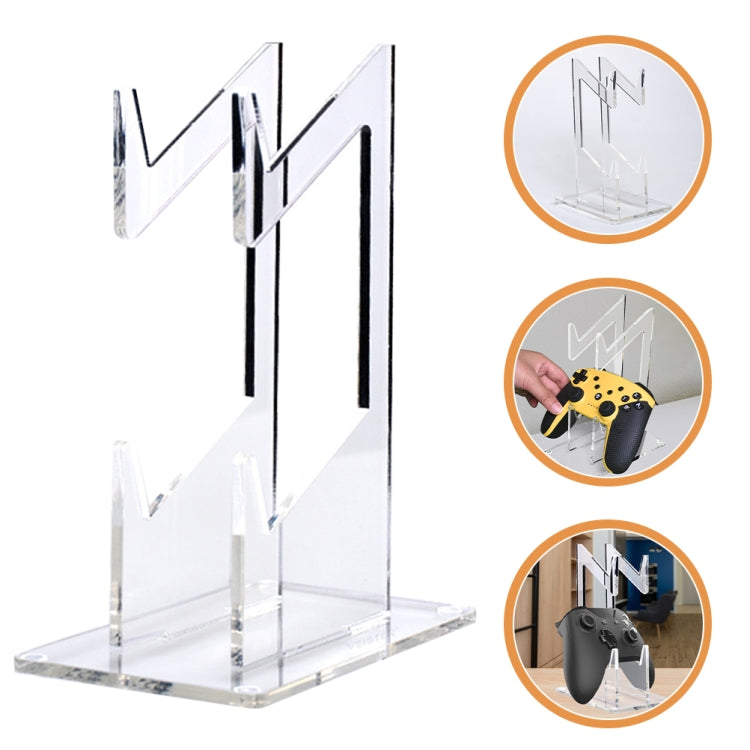 For PS4/ PS5/PS3 Acrylic Double Layer Game Handle Storage Bracket (Transparent) - Holder by buy2fix | Online Shopping UK | buy2fix