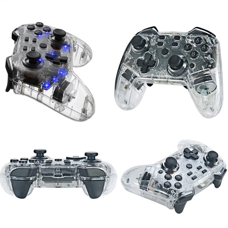 For Switch Pro Wireless Bluetooth Gamepad With LED Light Wake Up Function(Transparent) - Gamepads by buy2fix | Online Shopping UK | buy2fix