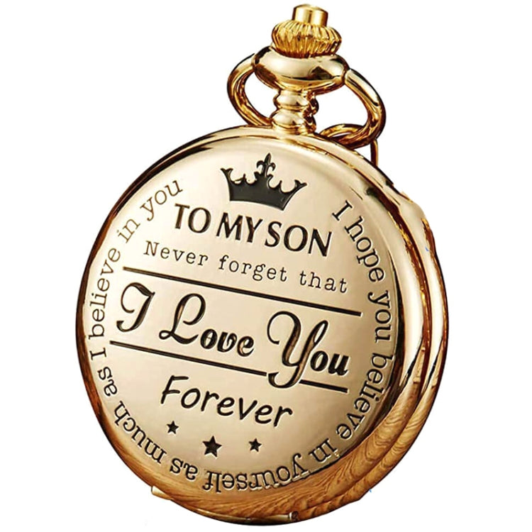 Engraved Vintage Commemorative Quartz Pocket Watch Round Watch, Style: Husband - Necklace Watch Watches by buy2fix | Online Shopping UK | buy2fix