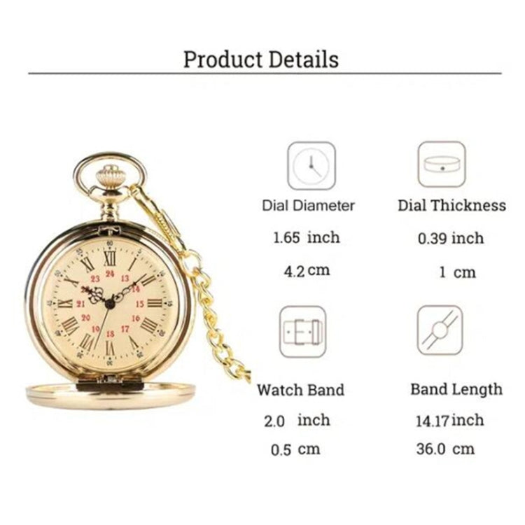 Engraved Vintage Commemorative Quartz Pocket Watch Round Watch, Style: Husband - Necklace Watch Watches by buy2fix | Online Shopping UK | buy2fix