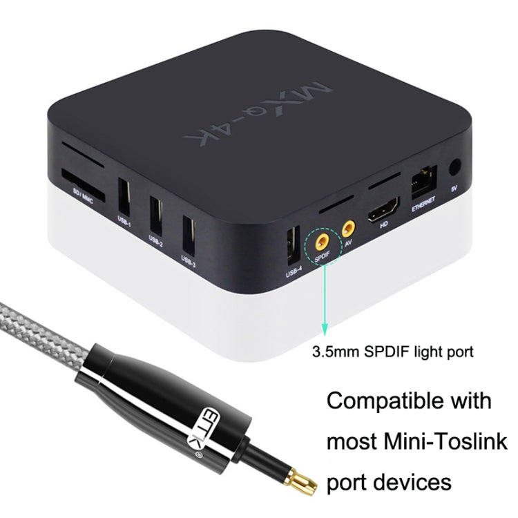 EMK QH4.0 Mini Toslink 3.5mm Interface SPDIF Audio Fiber Optical, Length: 1m(Black) -  by EMK | Online Shopping UK | buy2fix