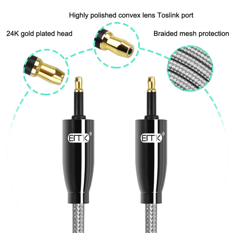 EMK QH4.0 Mini Toslink 3.5mm Interface SPDIF Audio Fiber Optical, Length: 10m(Black) -  by EMK | Online Shopping UK | buy2fix