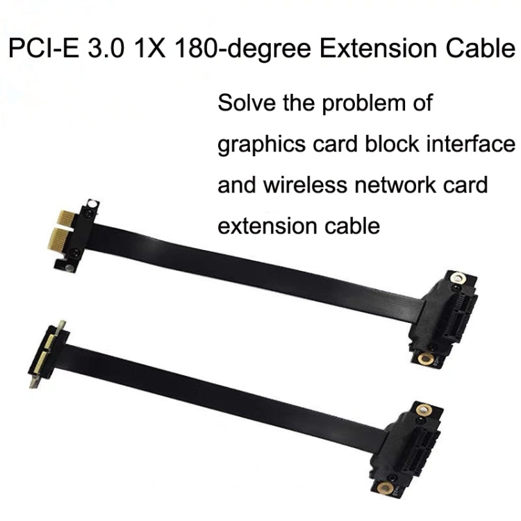 PCI-E 3.0 1X 180-degree Graphics Card Wireless Network Card Adapter Block Extension Cable, Length: 50cm -  by buy2fix | Online Shopping UK | buy2fix