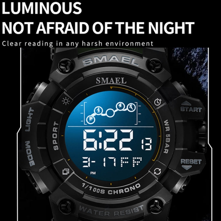 SMAEL 8082 Outdoor Waterproof Sports Multifunctional Luminous Timing Electronic Watch(Army Green) - Sport Watches by SMAEL | Online Shopping UK | buy2fix