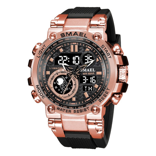 SMAEL 1803B Outdoor Waterproof Multifunctional Alloy Sports Watch(Black Rose Gold) - Sport Watches by SMAEL | Online Shopping UK | buy2fix