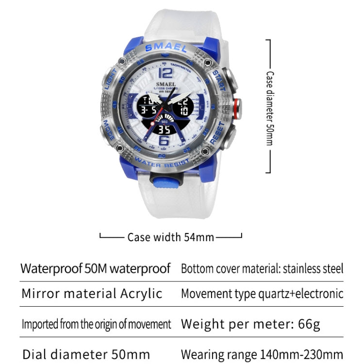 SMAEL 8058 Outdoor Sports Multifunctional Waterproof Electronics Watch(Gray) - Sport Watches by SMAEL | Online Shopping UK | buy2fix