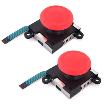 For Nintendo Switch 2pcs Game Console 3D Left Right Interoperability Rocker Remote Sensing Joystick(Red) - Repair & Spare Parts by buy2fix | Online Shopping UK | buy2fix