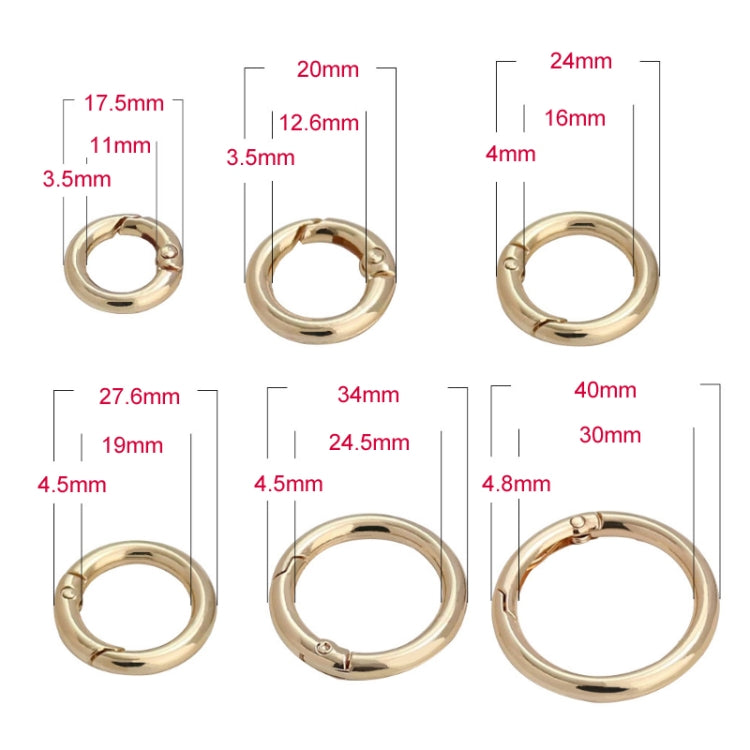 20pcs Zinc Alloy Spring Ring Metal Open Bag Webbing Keychain, Specification: 4 Points Silver - In Car by buy2fix | Online Shopping UK | buy2fix