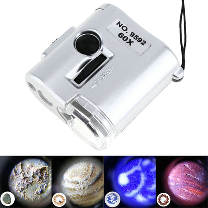 60X Portable Microscope With LED Lamp Jewelry Identification Magnifier With Leather Case Latch Rope - Consumer Electronics by buy2fix | Online Shopping UK | buy2fix