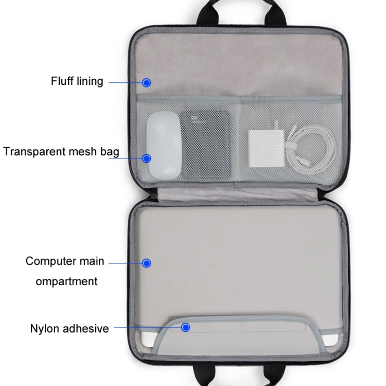 Baona BN-I003 Oxford Cloth Full Open Portable Waterproof Laptop Bag, Size: 11/12 inches(Grey) -  by Baona | Online Shopping UK | buy2fix