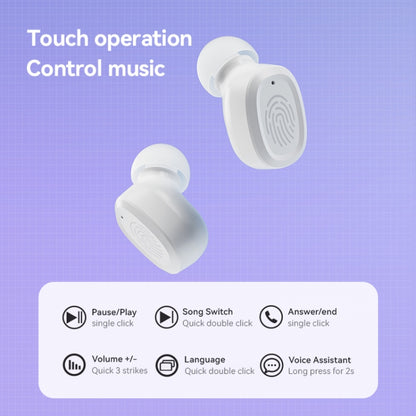 With Charging Bin Stereo Wireless Bluetooth Earphones, Style: BY18 Digital Display White - Bluetooth Earphone by buy2fix | Online Shopping UK | buy2fix