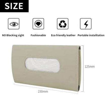 Car Sun Visor Tissue Holder Leather Hanging Storage Box(Beige) - In Car by buy2fix | Online Shopping UK | buy2fix