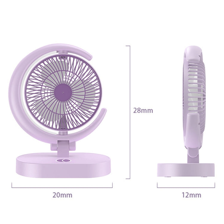 LF-002 Mini USB Rechargeable Light Desktop Fan Rotatable Night Light Silent Fan(Purple) -  by buy2fix | Online Shopping UK | buy2fix