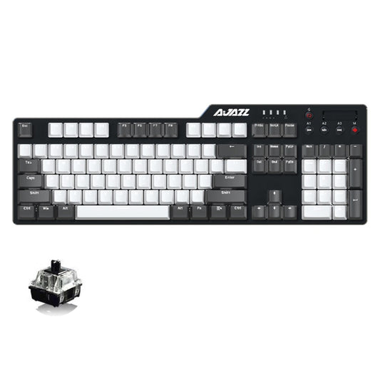 Ajazz AK35I 110 Keys White Light Backlight PBT Keycap Wired Mechanical Keyboard Black Shaft (Gray White) - Wired Keyboard by Ajazz | Online Shopping UK | buy2fix