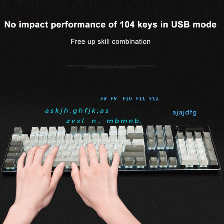 Ajazz AK35I 110 Keys White Light Backlight PBT Keycap Wired Mechanical Keyboard Black Shaft (Gray White) - Wired Keyboard by Ajazz | Online Shopping UK | buy2fix