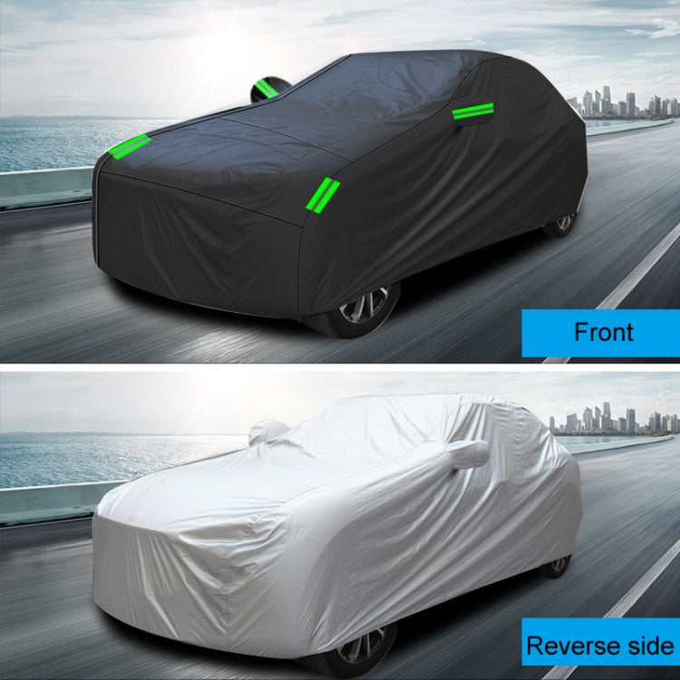 190T Silver Coated Cloth Car Rain Sun Protection Car Cover with Reflective Strip, Size: Y-L -  by buy2fix | Online Shopping UK | buy2fix