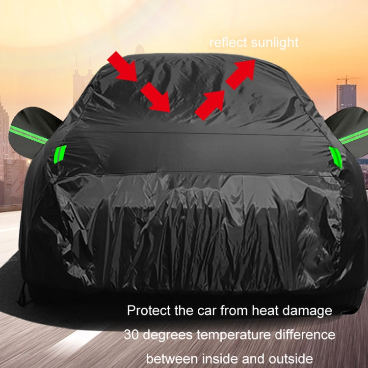 190T Silver Coated Cloth Car Rain Sun Protection Car Cover with Reflective Strip, Size: Y-L -  by buy2fix | Online Shopping UK | buy2fix