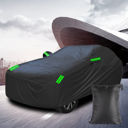 190T Silver Coated Cloth Car Rain Sun Protection Car Cover with Reflective Strip, Size: Y-L -  by buy2fix | Online Shopping UK | buy2fix