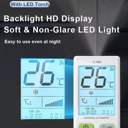 CHUNGHOP K-1302E Night Light Large Screen Battery Universal Air Conditioner Remote Control - Air-Conditioner by CHUNGHOP | Online Shopping UK | buy2fix