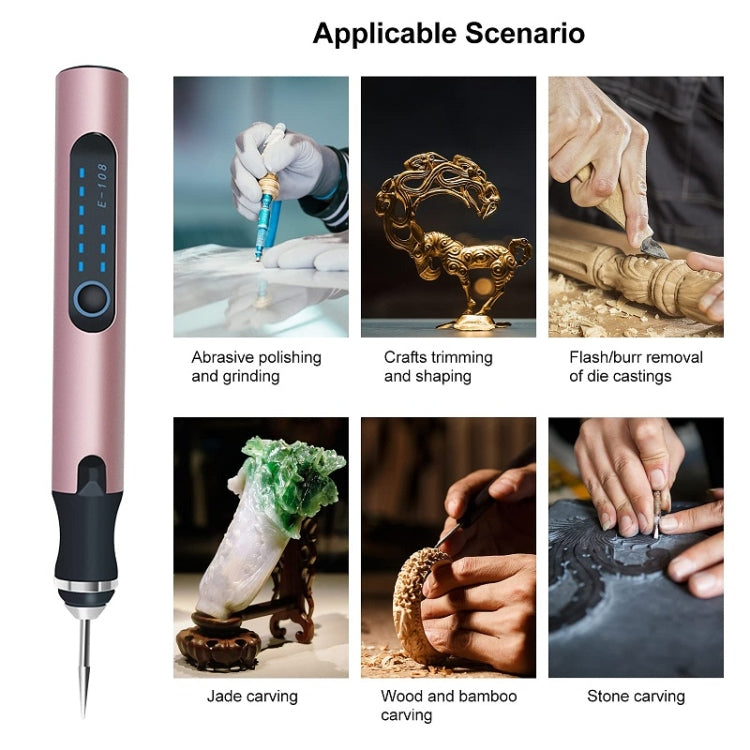 E108 38pcs/set Portable 2.35MM Chuck Mini Electric Drill Pen(Rose Gold) - Abrasive Tools & Accessories by buy2fix | Online Shopping UK | buy2fix