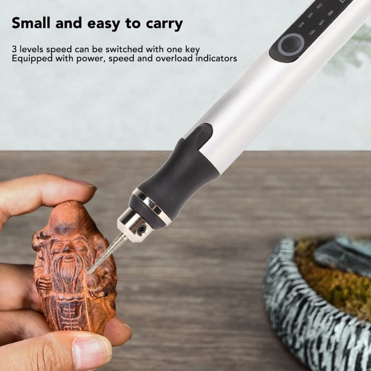 E108 59pcs/set Wireless Portable USB Rechargeable Mini Electric Drill Pen(Silver) - Abrasive Tools & Accessories by buy2fix | Online Shopping UK | buy2fix