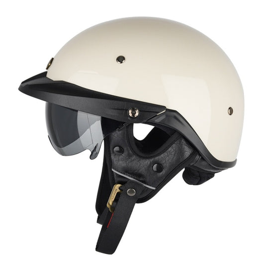 SOMAN Motorcycle Half Helmet Adjustable Helmet With Inner Mirror, Size: M(White) - Helmets by SOMAN | Online Shopping UK | buy2fix