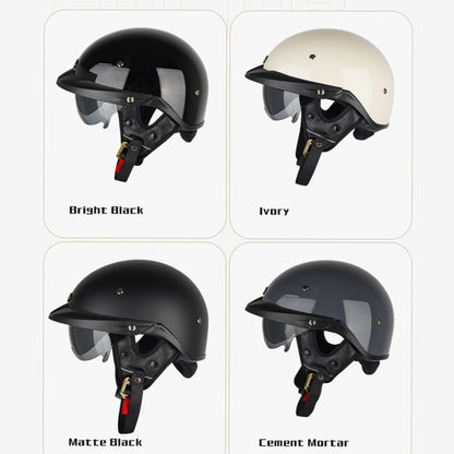 SOMAN Motorcycle Half Helmet Adjustable Helmet With Inner Mirror, Size: L(Cement Gray) - Helmets by SOMAN | Online Shopping UK | buy2fix