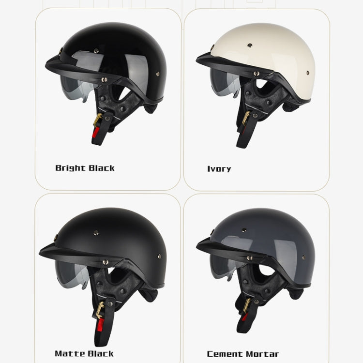 SOMAN Motorcycle Half Helmet Adjustable Helmet With Inner Mirror, Size: M(White with Transparent Mirror) - Helmets by SOMAN | Online Shopping UK | buy2fix