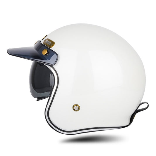 SOMAN Motorcycle Four Seasons Carbon Fiber Half Helmet, Color: FRP Pearl White(M) - Helmets by SOMAN | Online Shopping UK | buy2fix