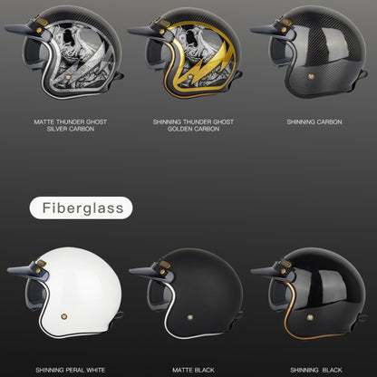 SOMAN Motorcycle Four Seasons Carbon Fiber Half Helmet, Color: FRP Pearl White(XXL) - Helmets by SOMAN | Online Shopping UK | buy2fix