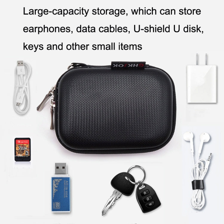 GH1803 EVA Data Cable U Disk Key Coin Wallet Mini Earphone Storage Box(Black) - Digital Storage Bag by buy2fix | Online Shopping UK | buy2fix