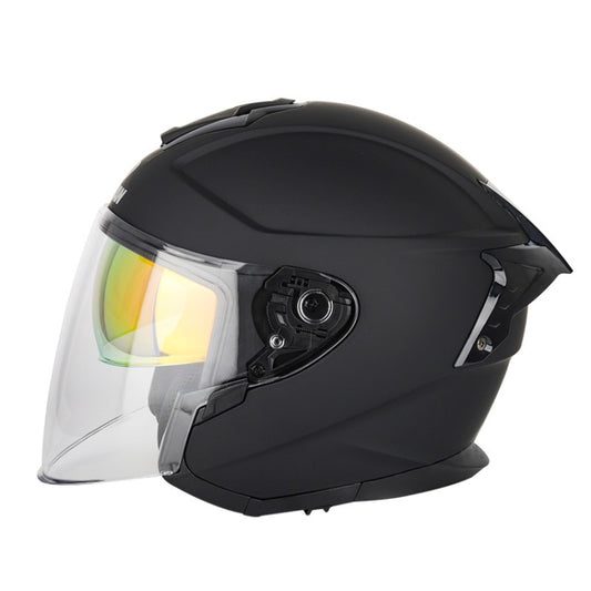 SOMAN Motorcycle Electric Bicycle Dual Lens Riding Helmet, Size: XL(Matte Black) - Helmets by SOMAN | Online Shopping UK | buy2fix