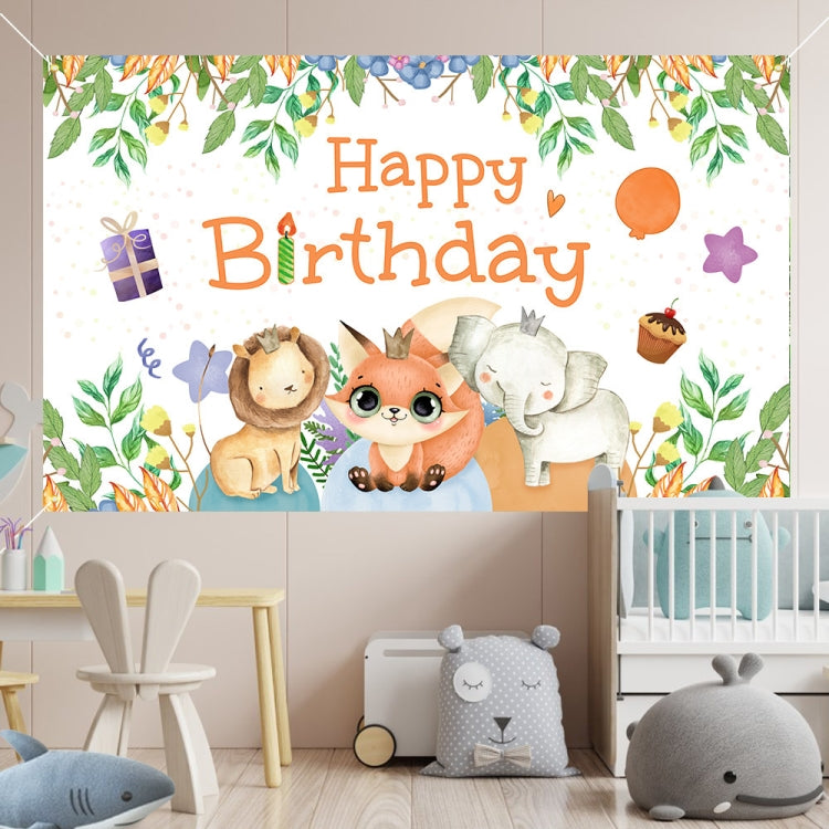 180x90cm 2pcs Animal Birthday Theme Backdrop Cloth Party Decoration(2023SRB91) -  by buy2fix | Online Shopping UK | buy2fix