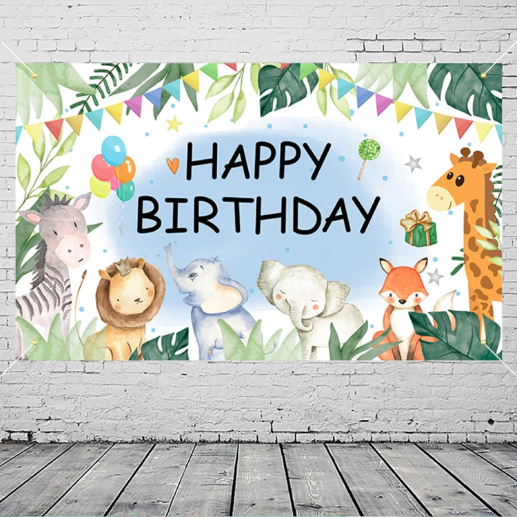 180x90cm 2pcs Animal Birthday Theme Backdrop Cloth Party Decoration(2023SRB94) -  by buy2fix | Online Shopping UK | buy2fix