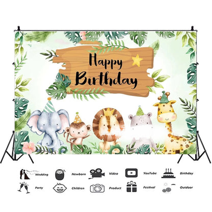 180x180cm Animal Kids Birthday Party Backdrop Cloth Tapestry Decoration Backdrop Banner Cloth -  by buy2fix | Online Shopping UK | buy2fix