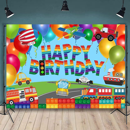 150x100cm Train Fire Truck Party Background Cloth -  by buy2fix | Online Shopping UK | buy2fix