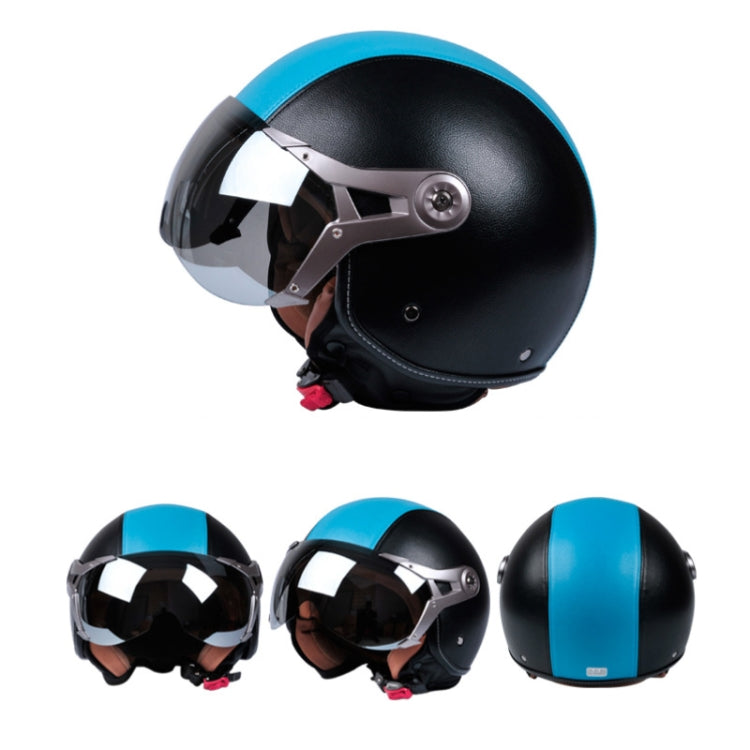 GXT Electric Vehicle Half Cover Four Seasons Retro Helmet, Size: L(Black) - Helmets by GXT | Online Shopping UK | buy2fix