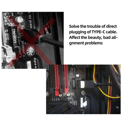 2pcs USB3.1 Type-E Computer Motherboard Interface 90 Degrees Elbow Front Type-C Adapter(PH74B) - Cable & Adapters by buy2fix | Online Shopping UK | buy2fix