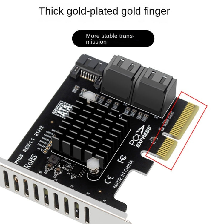 PCI-E To 5 SATA 3.0 Expansion Card(Full High Baffle) - Add-on Cards by buy2fix | Online Shopping UK | buy2fix